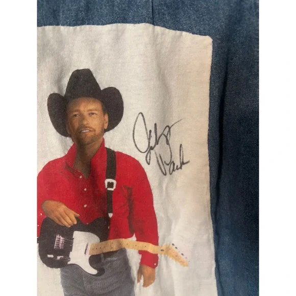 Vintage 1994 Archer Park Randy Travis & Clint Black Denim Jacket - Picture 4 of 9